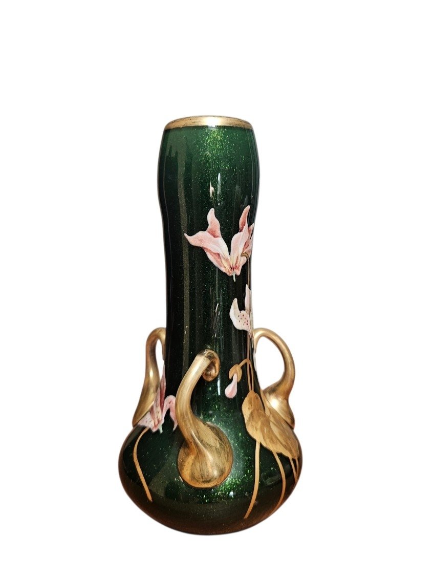 Vase Attributed To Montjoye Saint-denis, Art Deco Period-photo-2