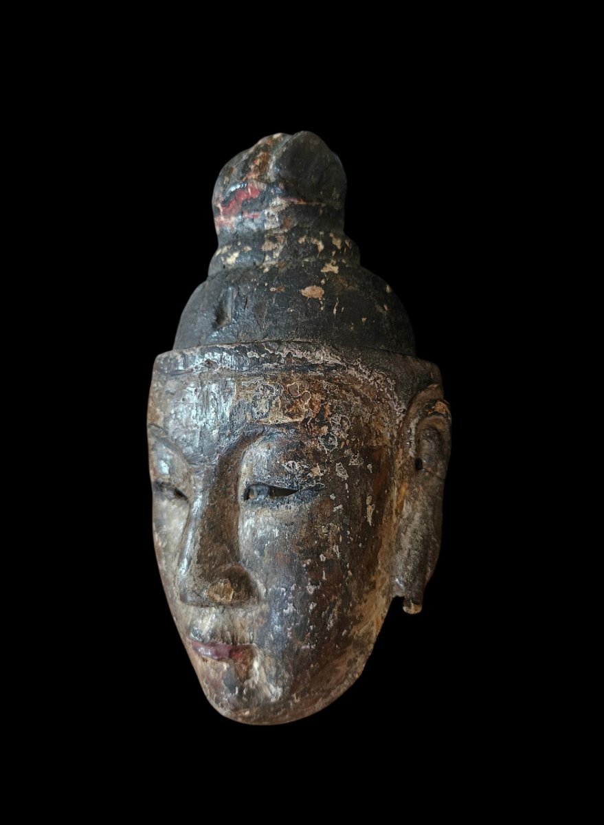 Masque du théatre  Nuo Guizhou, Chine du Sud-Ouest,  XIXᵉ siècle    -photo-2
