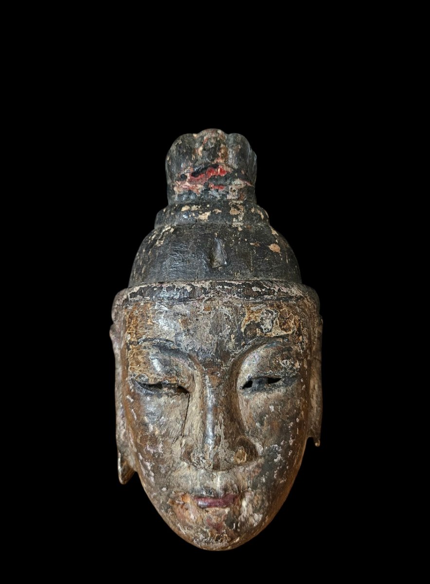 Masque du théatre  Nuo Guizhou, Chine du Sud-Ouest,  XIXᵉ siècle    -photo-3