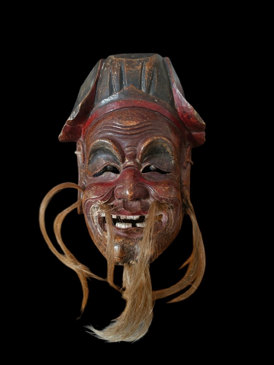 Masque Nuo Tudi Gong / Tudi Po (土地公 / 土地婆), Ghuizou, Chine du Sud-Ouest milieu XIXème