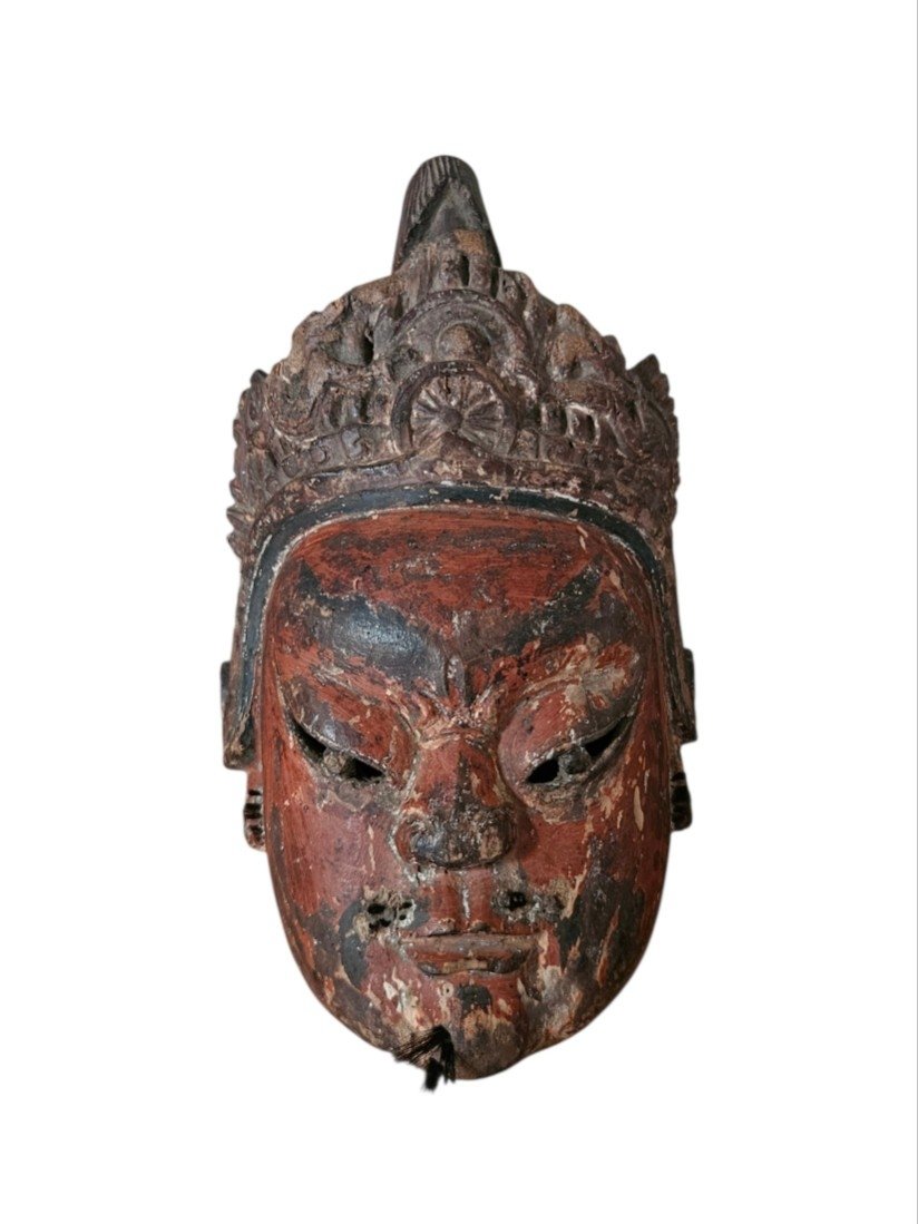Nuo Mask From Hunan, Southern China, 19th Century     