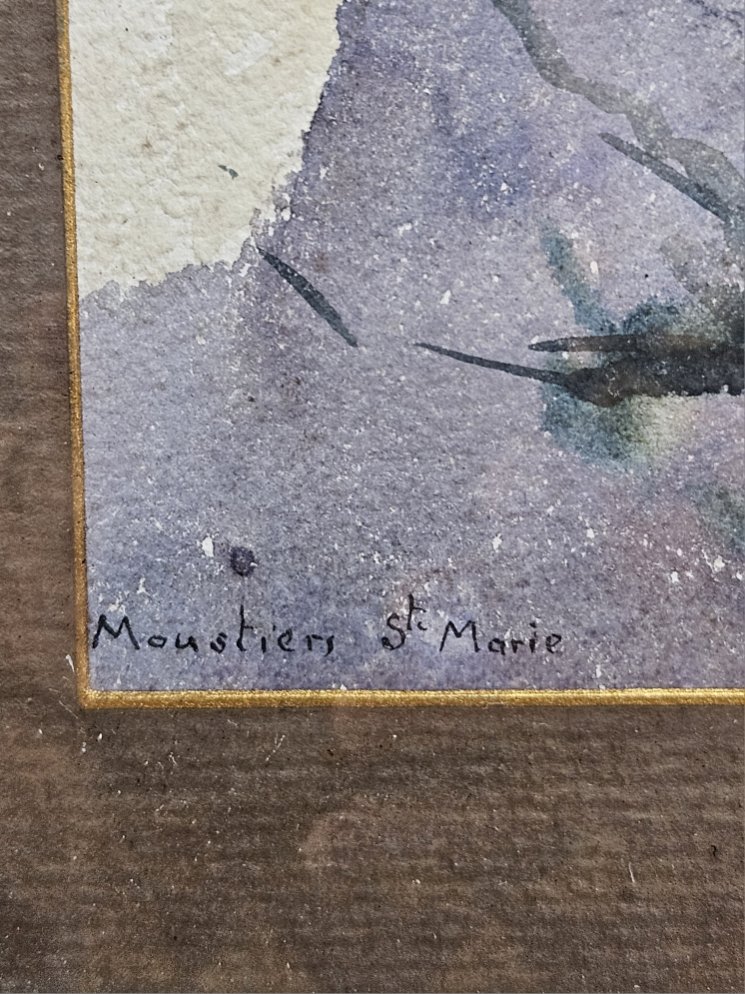 Aquarelle  Gustav-Adolf MOSSA (1883 - 1971) — Moustiers-Sainte-Marie.-photo-3