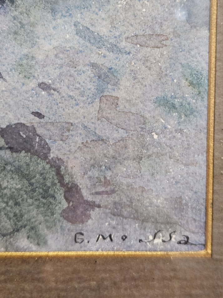 Aquarelle  Gustav-Adolf MOSSA (1883 - 1971) — Moustiers-Sainte-Marie.-photo-4