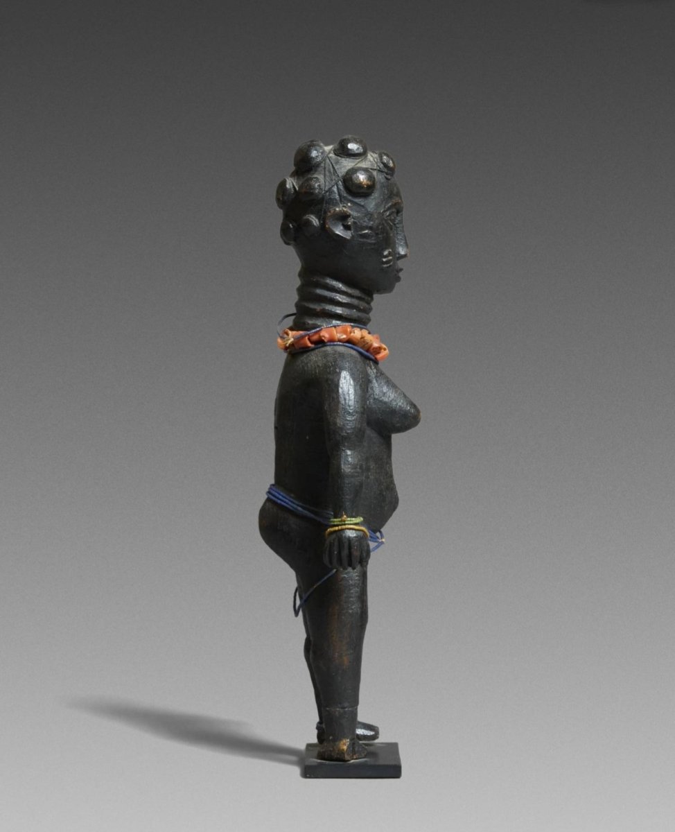 Female Agni Figurine, Republic Of Côte D’ivoire.-photo-3
