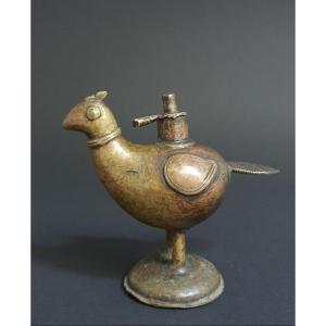 Lampe A Huile De Temple En Bronze Ou Laiton Inde  19ème Siècle