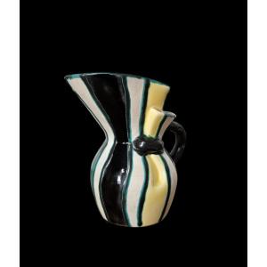 Vintage Ceramic Pitcher From Desvres Gabriel Fourmaintraux 1950s