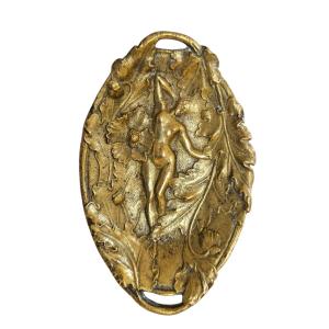 Vide poche "L'éclosion" Symbolisme Art Nouveau en bronze doré, France vers 1890
