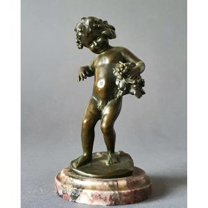 Statuette En Bronze De Bacchus Enfant