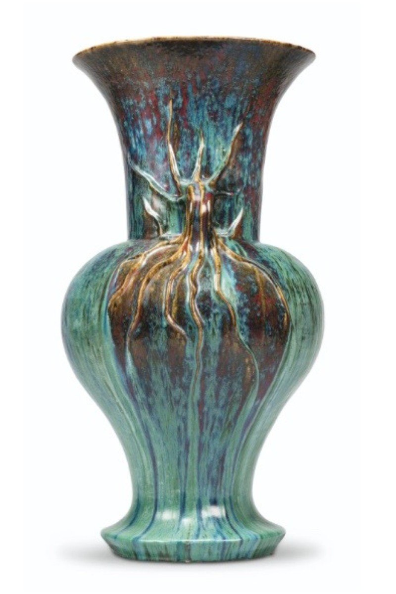 Dalpayrat, Ceramic Vase With Vegetal Handles, Art Nouveau-photo-3
