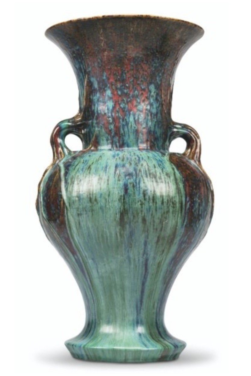 Dalpayrat, Ceramic Vase With Vegetal Handles, Art Nouveau