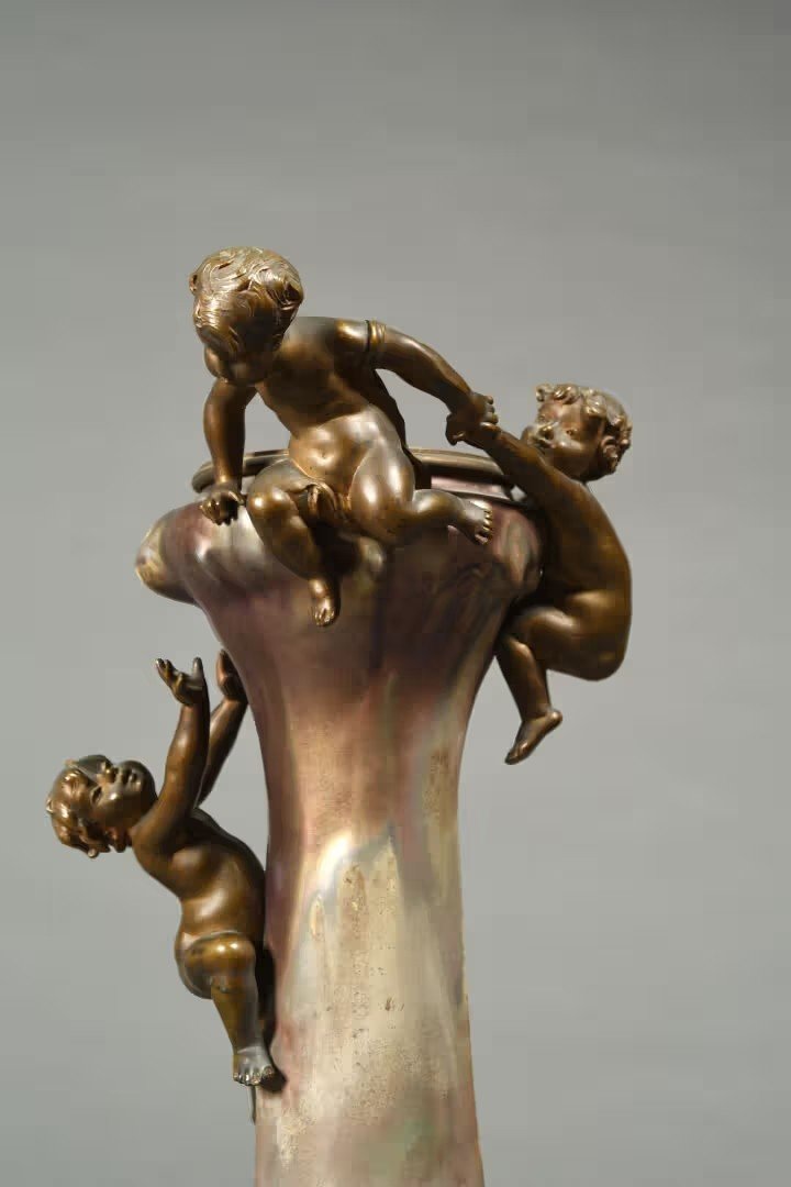 Vase à Panse Renflée, Henri Honoré Plé, Art Nouveau-photo-2