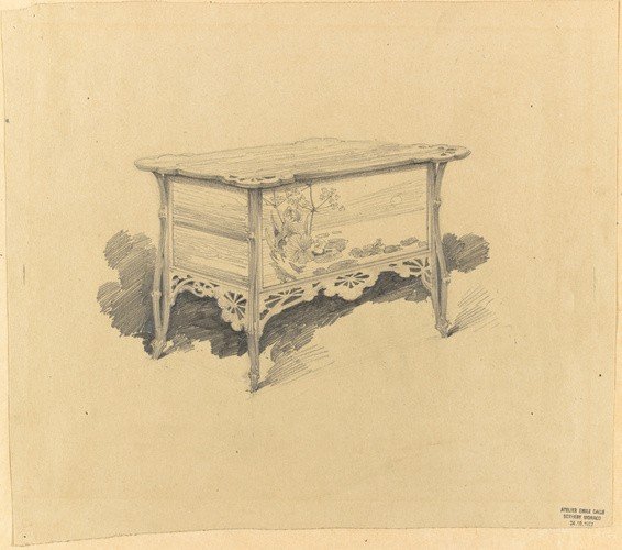 émile Gallé, Chest Of Drawers "la Berce Des Prés," Unique Art Nouveau Piece, Emile Galle-photo-2