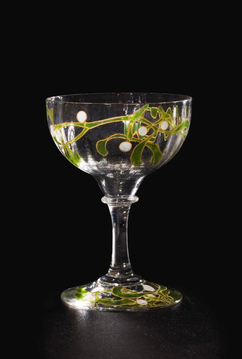 Edmond Lachenal & Daum Nancy, Rare Service Verres Et Carafes "gui", 12 Personnes, Art Nouveau-photo-6