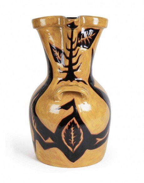 Jean Lurçat, Grand Vase/pichet Décor Végétal, Céramique Années 50-photo-3