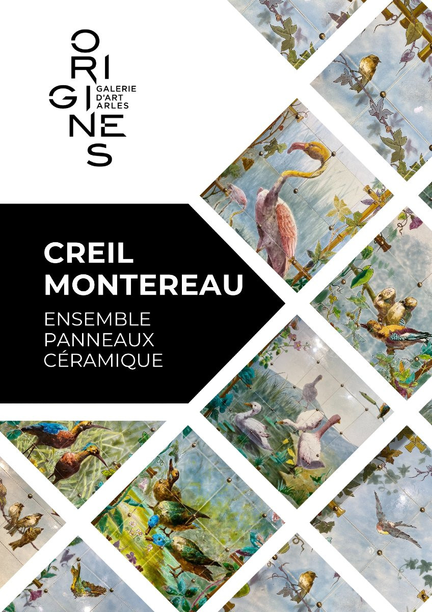 Creil Montereau, Ensemble De 8 Panneaux De Céramique-photo-2