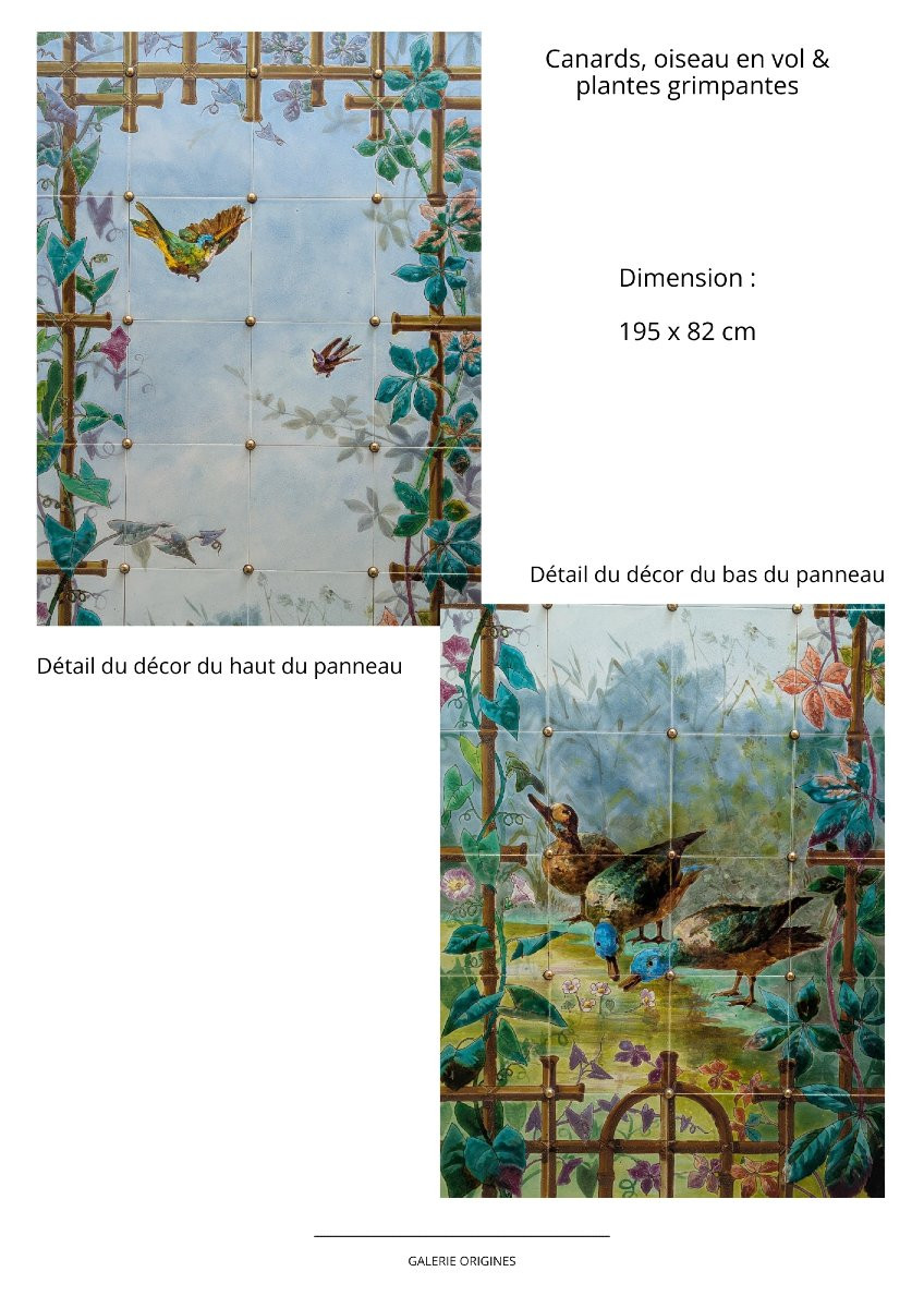 Creil Montereau, Ensemble De 8 Panneaux De Céramique-photo-5