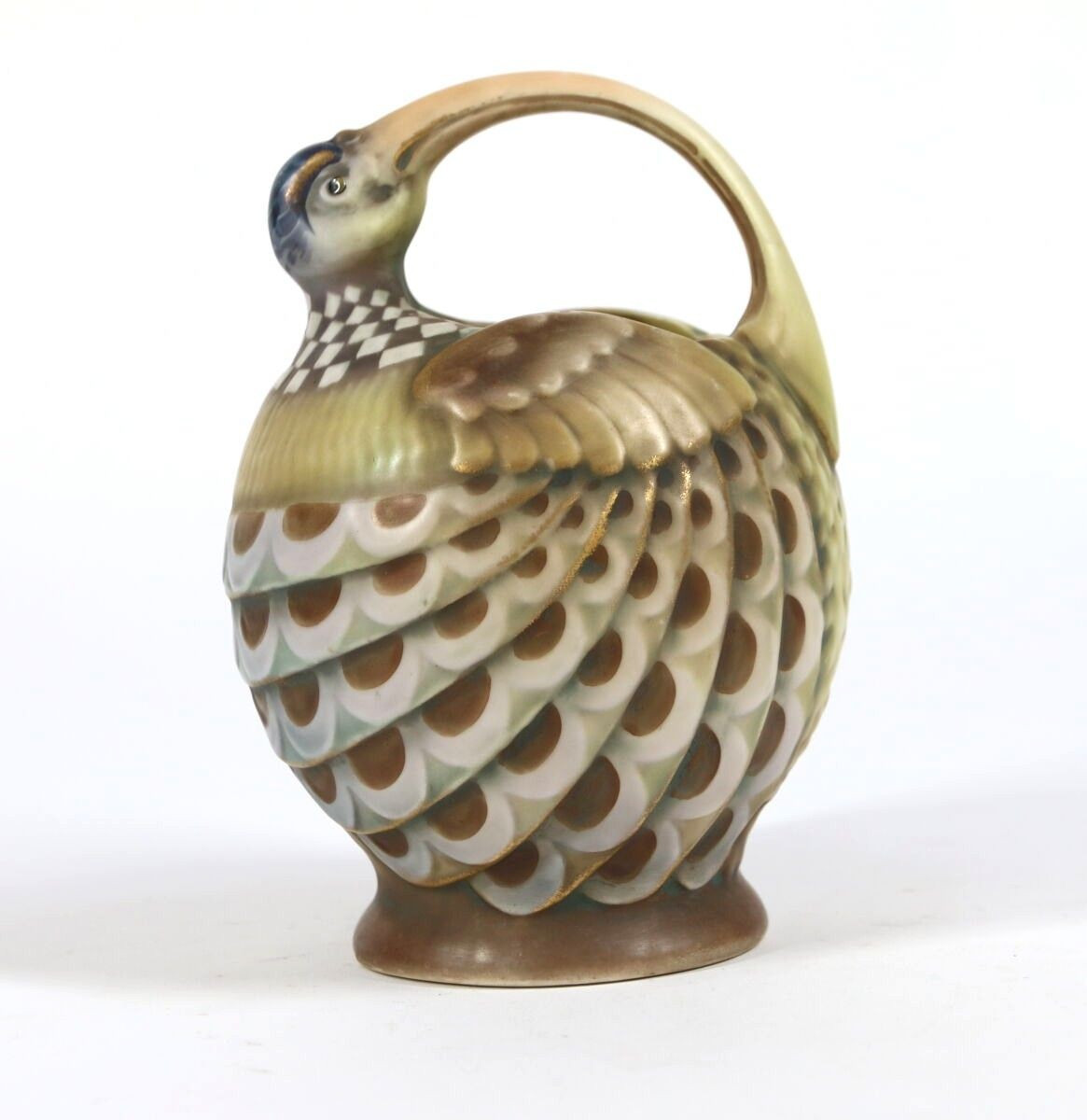Amphora – Stylized Bird Vase With Zoomorphic Handle, Austria, Early 20th Century