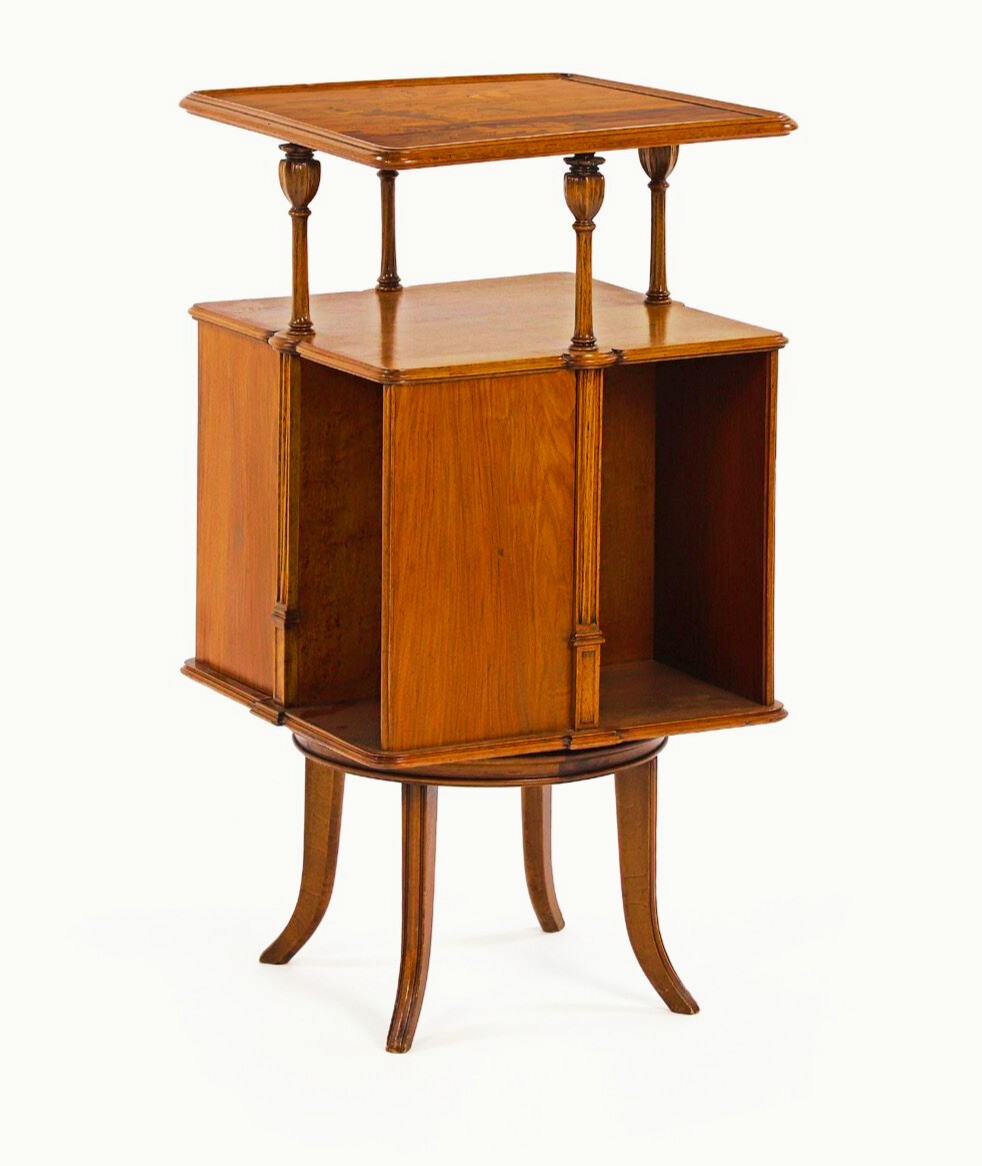 Emile Gallé, Rotating Bookcase, Art Nouveau Furniture