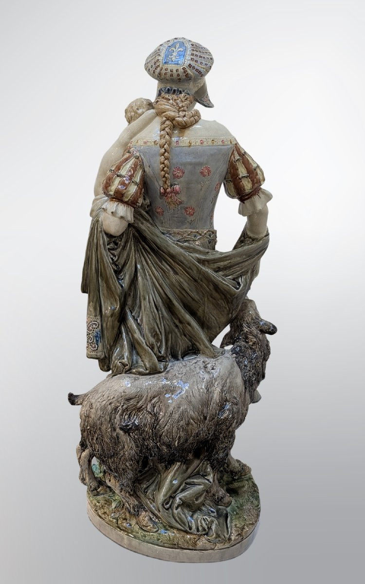 Albert & Louis Carrier Belleuse, La Châtelaine, Ceramic-photo-2