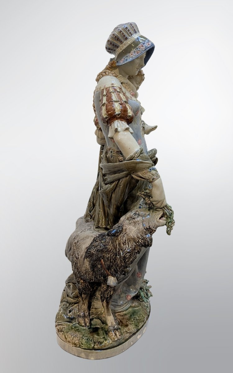 Albert & Louis Carrier Belleuse, La Châtelaine, Ceramic-photo-3