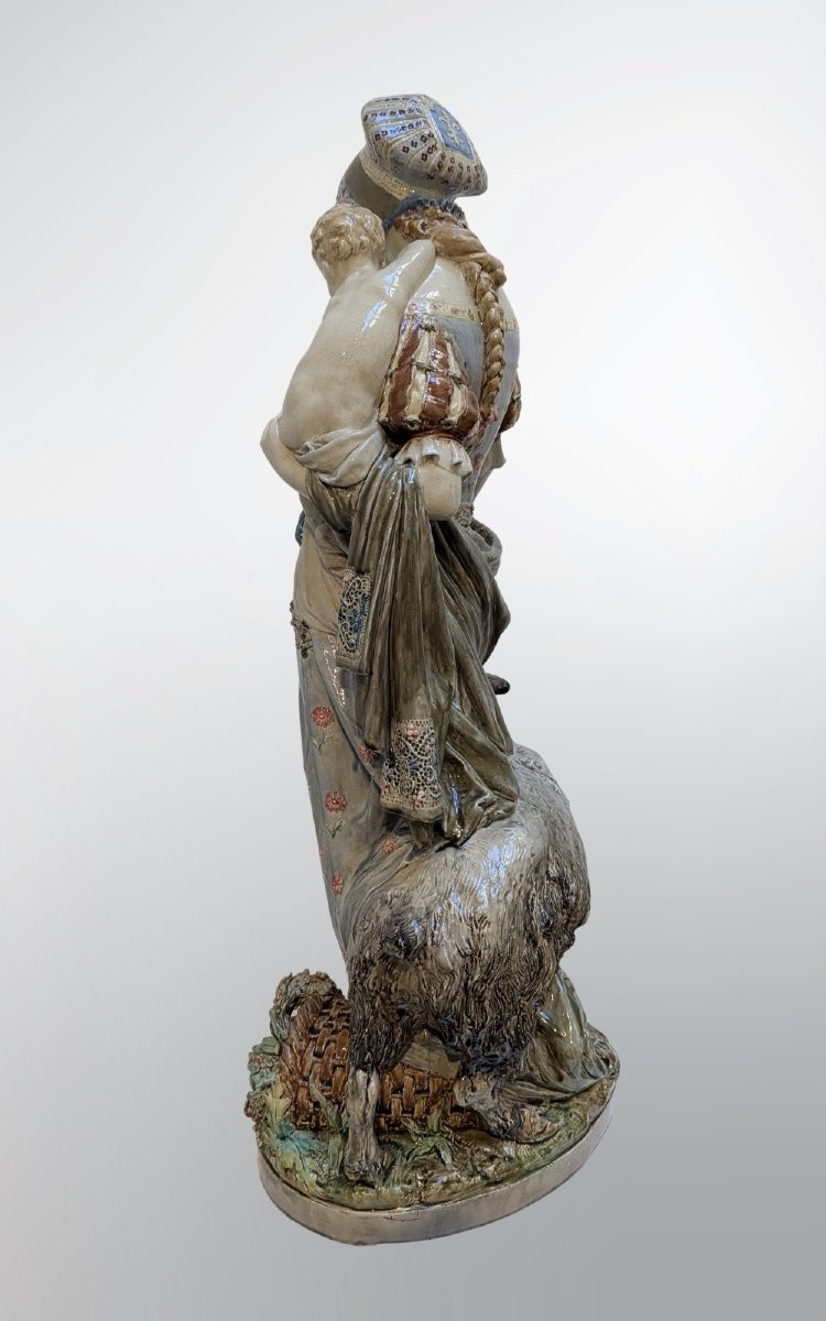 Albert & Louis Carrier Belleuse, La Châtelaine, Ceramic-photo-4