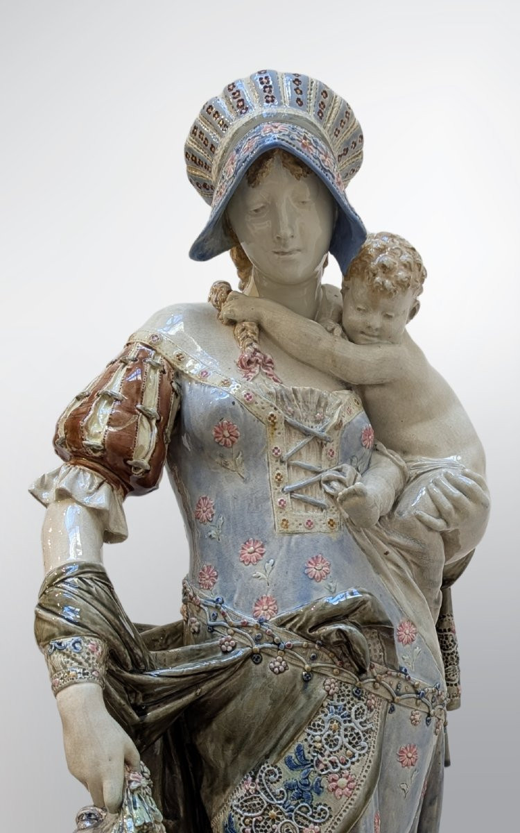Albert & Louis Carrier Belleuse, La Châtelaine, Ceramic-photo-1