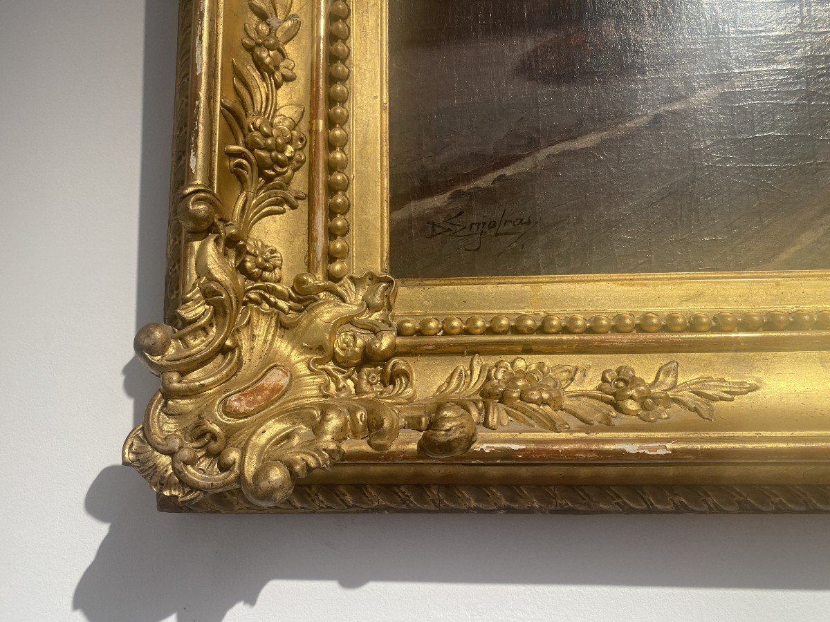 Delphin Enjolras, Huile sur toile, Retour des taureaux en Camargue-photo-2