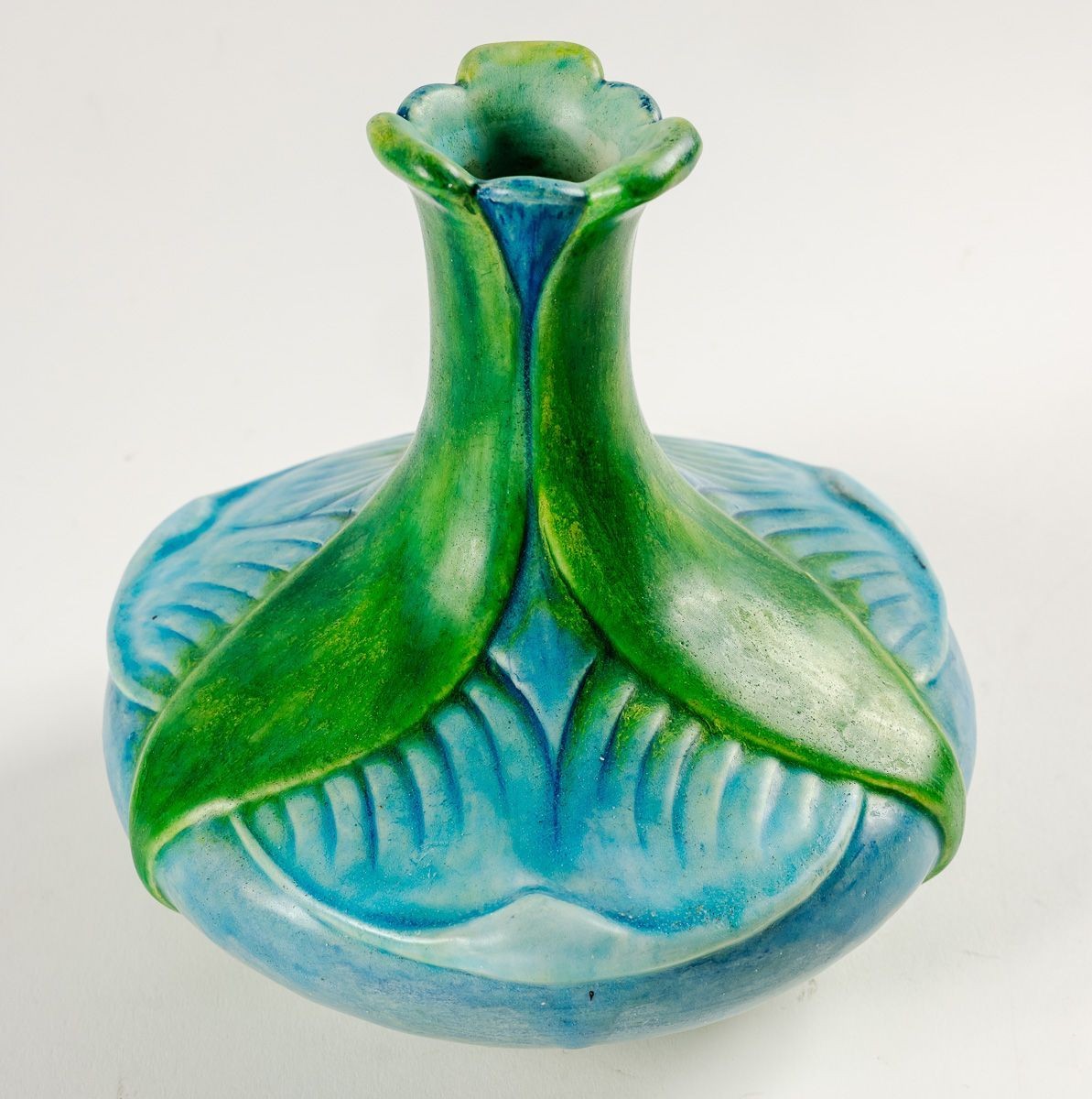 Edmond Lachenal, Vase végétal Art Nouveau grès