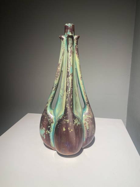 Ernest Bussière, Fennel Vase, Art Nouveau Ceramic-photo-3