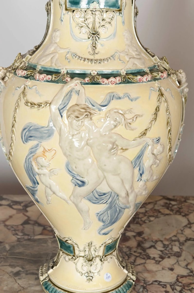 Louis Robert Carrier Belleuse, Paire de vases balustres Choisy le Roi-photo-1