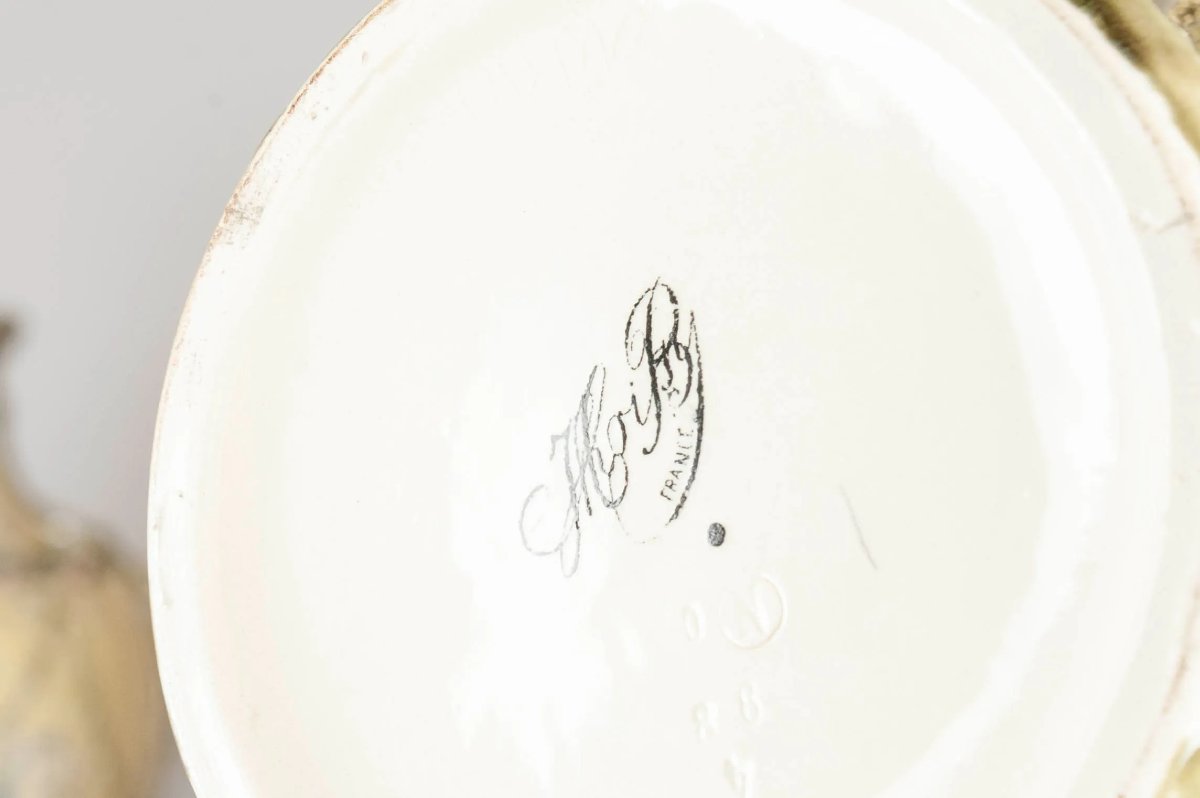 Louis Robert Carrier Belleuse, Paire de vases balustres Choisy le Roi-photo-4