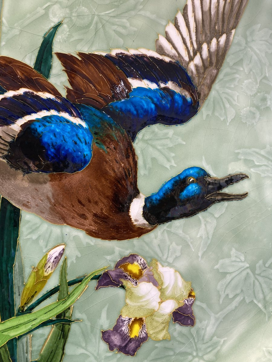 E. Diffloth & Boch Frères La Louvière, Large Ceramic Platter-photo-4