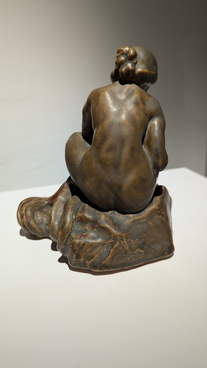Rupert Carabin, Femme à la pieuvre, Céramique Art Nouveau-photo-4