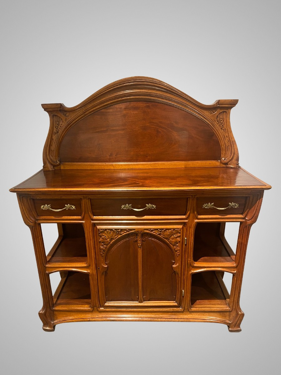 Hector Michaut, Rare buffet Art Nouveau Ecole de Nancy-photo-2