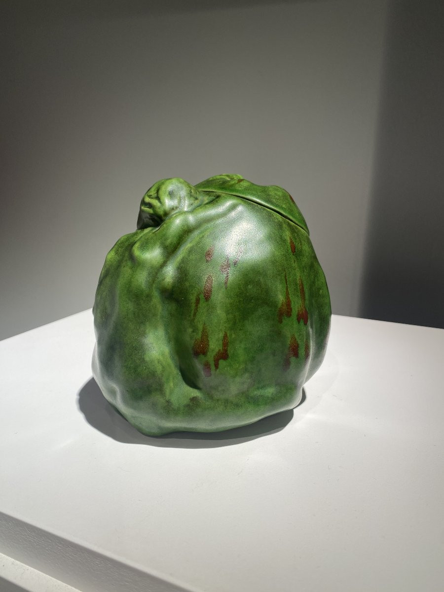 Rupert Carabin, Femme à la courge, Céramique Art Nouveau-photo-3