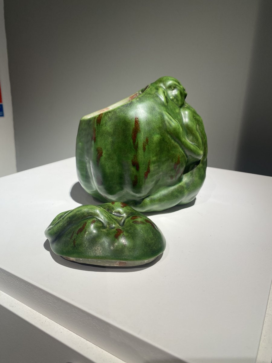 Rupert Carabin, Femme à la courge, Céramique Art Nouveau-photo-1