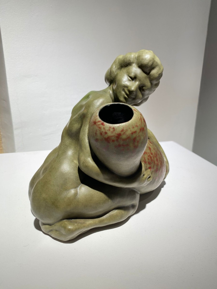 Rupert Carabin, Femme à la coloquinte, Céramique Art Nouveau