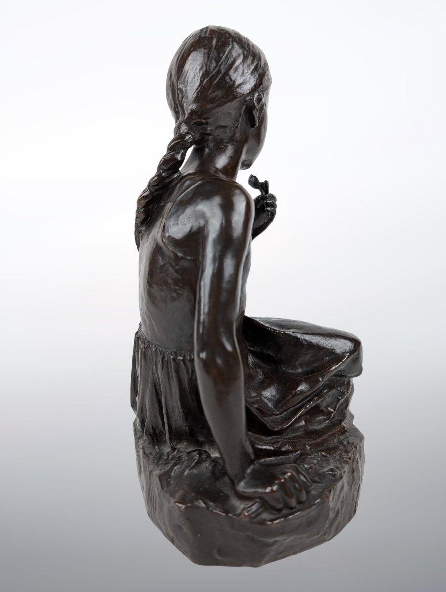 Ernest Bussière, La Bluette, Bronze Art Nouveau-photo-4