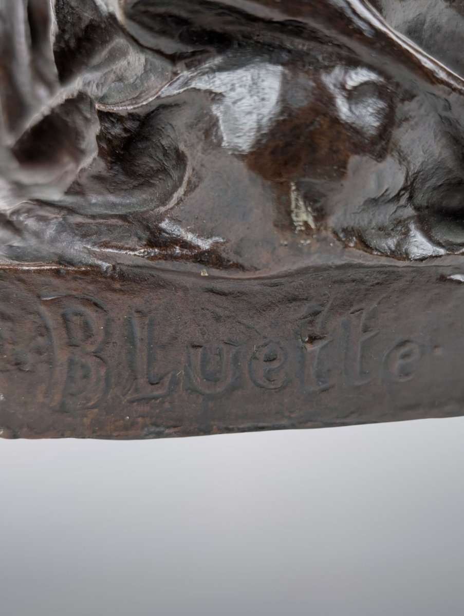 Ernest Bussière, La Bluette, Bronze Art Nouveau-photo-2