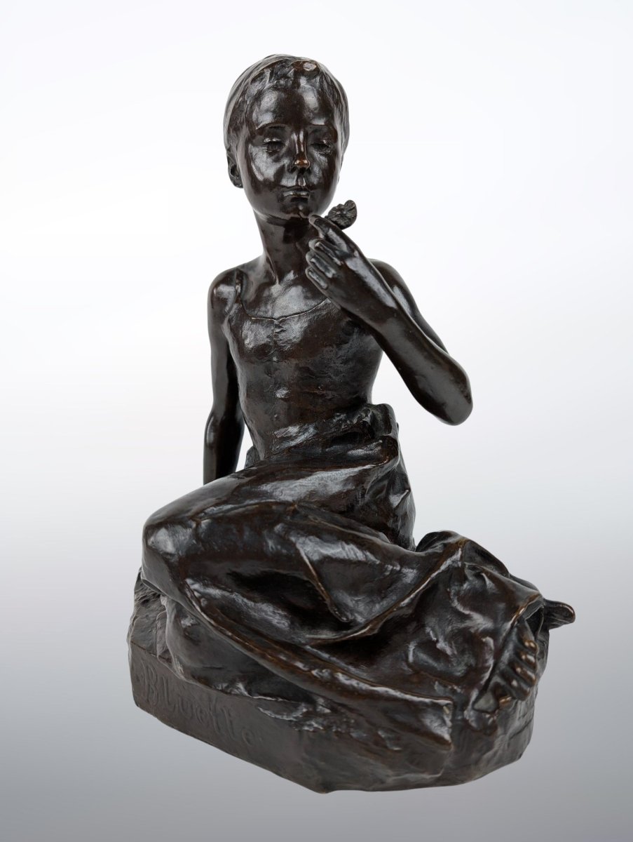 Ernest Bussière, La Bluette, Bronze Art Nouveau