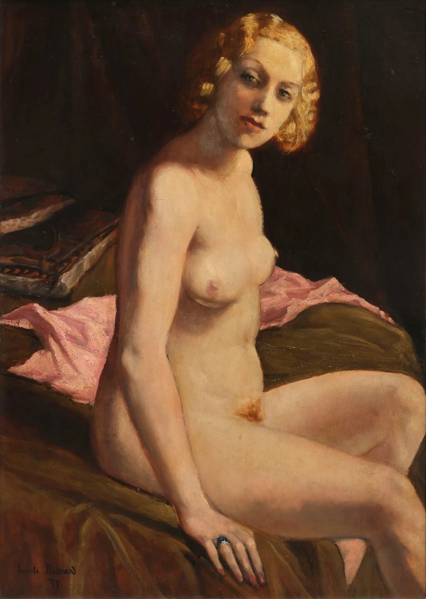Emile Bernard, Nu assis, Huile sur panneau, 1937