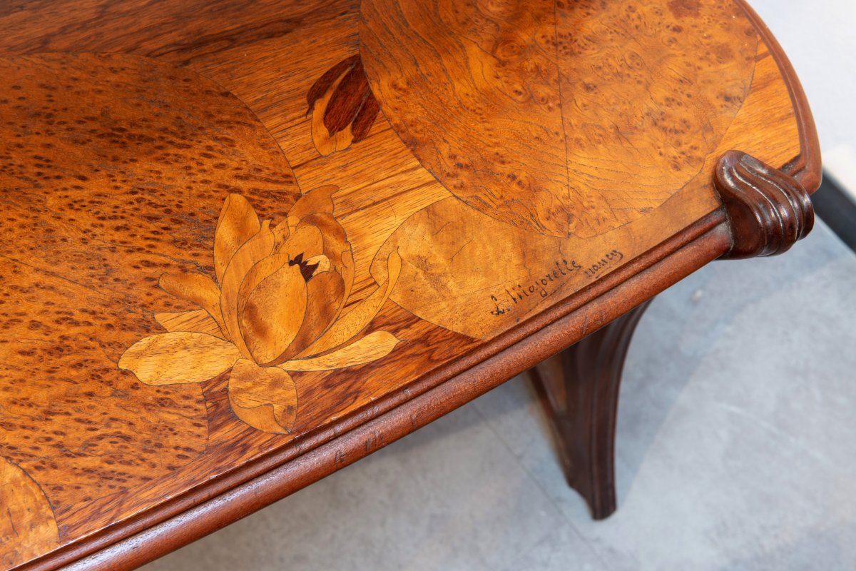 Louis Majorelle, Table à Thé En Acajou Et Bronze Doré - Circa 1900, Art Nouveau-photo-2