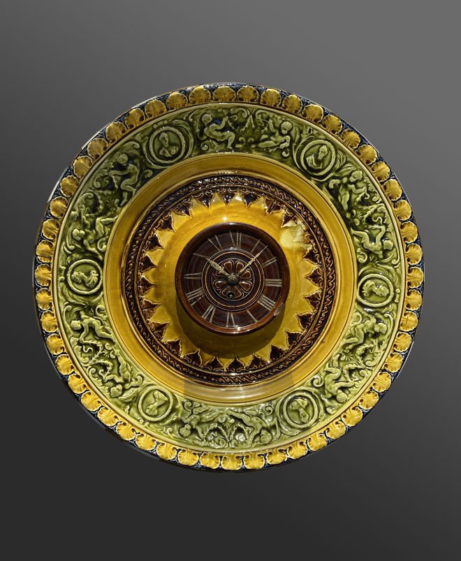 Majolica - Hippolyte Boulenger - Choisy-le-roi, Barbotine Making Clock - Art Nouveau