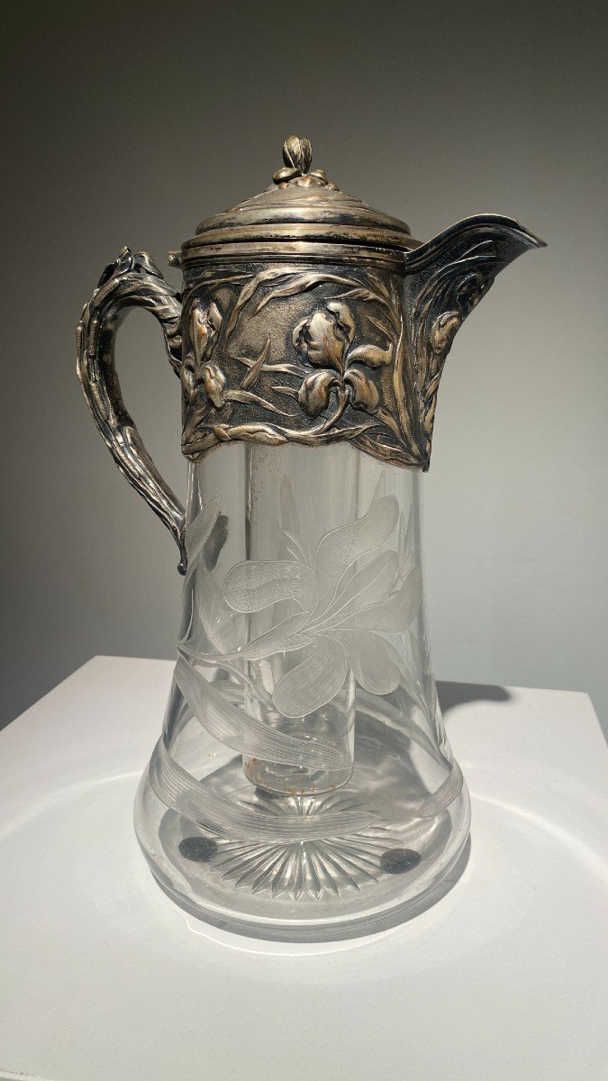 Victor Saglier Frères, Silver Mounted Jug - Art Nouveau, Early 20th Century