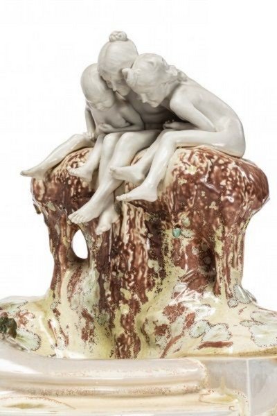 Manufacture De Sèvres - Max Blondat, Fountain "frog" Art Nouveau