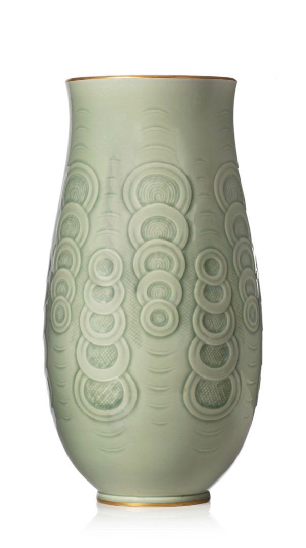 Manufacture De Sèvres, Ovoid Ceramic Vase With Flared Neck - 40s