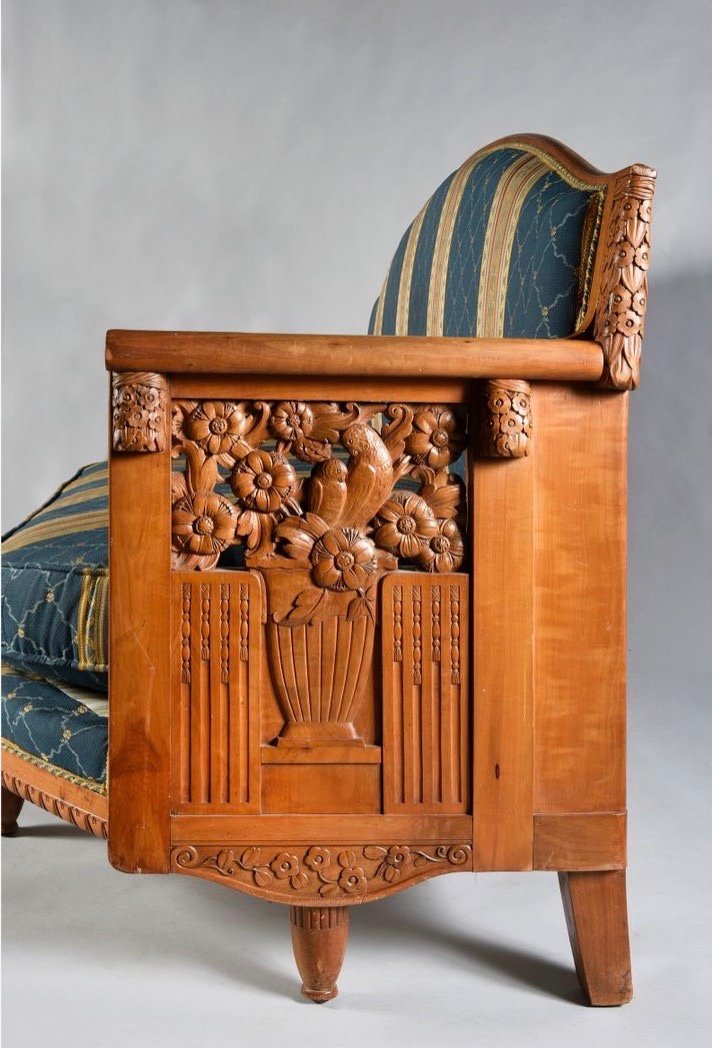 Henri Rapin And Charles Hairon, Living Room In Cherry Wood - Art Deco Furniture-photo-4