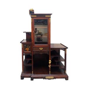 Gabriel Viardot, Vitrine De Présentation d'Inspiration Japonisante Meuble Art Nouveau