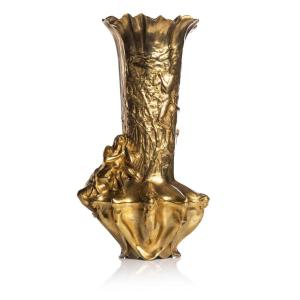 Raoul Larche (1860-1912) - "rêves" Symbolist Golden Bronze Vase