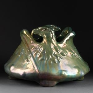 Delphin Massier, Vase aux aigles, Céramique Vallauris